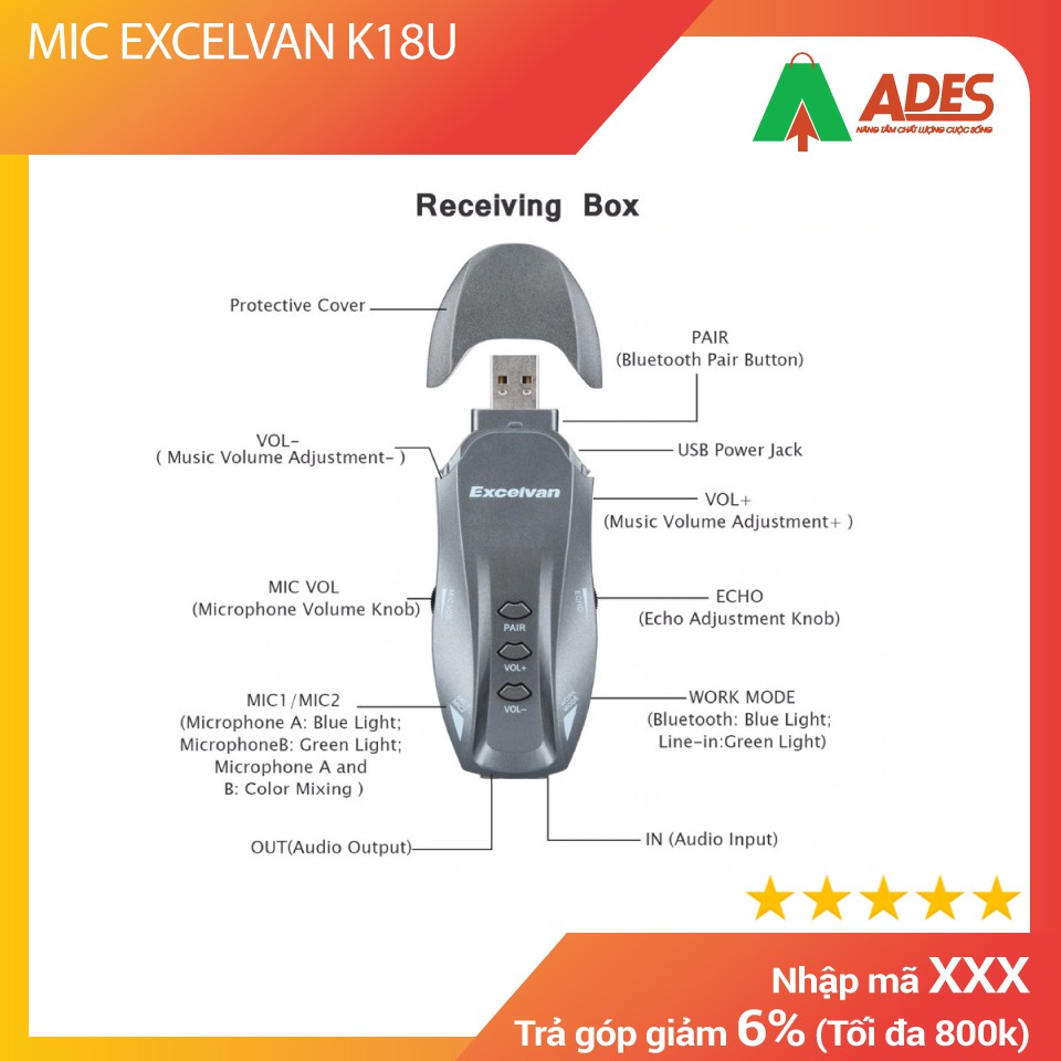 MIC EXCELVAN K18U | HÀNG CHÍNH HÃNG CHẤT LƯỢNG CAO - BẢO HÀNH