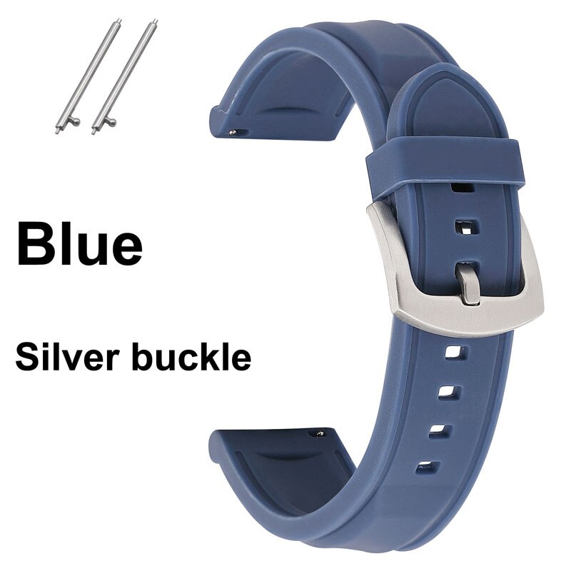 Dây đeo đồng hồ đeo tay 18mm 20mm 22mm 24mm bằng cao su silicon tháo nhanh thay thế thông dụng cho đồng hồ thể thao