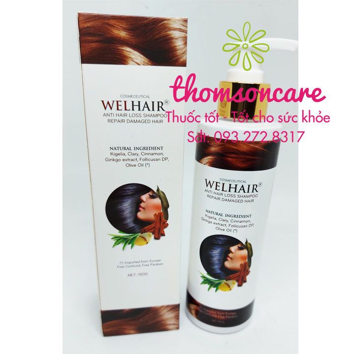 Wel Hair - Dầu gội chống rụng tóc, giúp tóc mọc dầy hơn, chắc khỏe hơn - Chai 150g