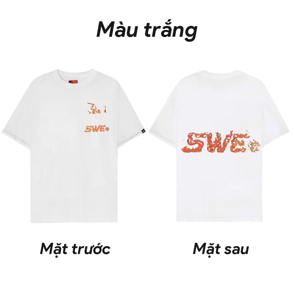 Áo thun tay lỡ SWE Flame Pocket Tee form rộng Unisex nam nữ phong cách Ulzzang - AT08 | BigBuy360 - bigbuy360.vn