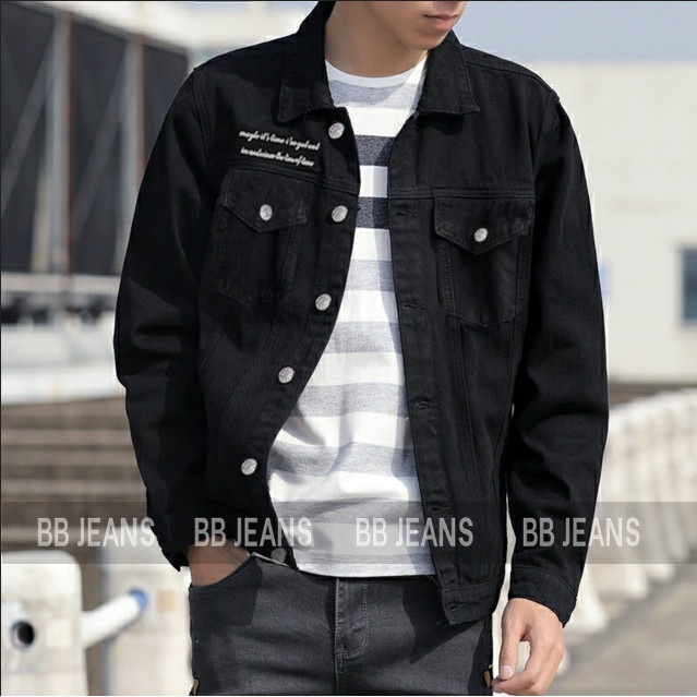[Loại 1] Áo khoác jean nam nữ Unisex Hàn Quốc thời trang trẻ màu đen sương trắng form rộng CHI2020