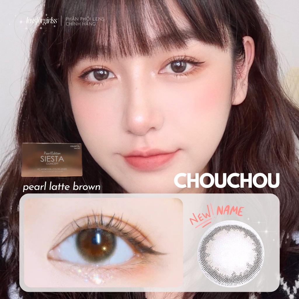 Kính áp tròng ánh nhũ Siesta Chou Chou Beige  dành cho mắt nhạy cảm - Pc Hydrogel | Lens cận