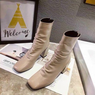 [CHAT &✮] Bốt nữ gót trụ 7F da mờ mã LM MSF01