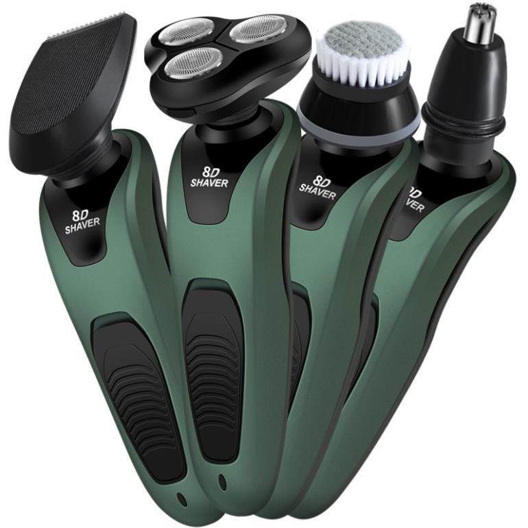 Máy Cạo Râu Đa Năng 4 in1, Dao Cạo Râu, 9D Shaver Xanh – Lưỡi Dao Tự Mài, Lưỡi Cạo Sắc Bén Chuẩn Xác