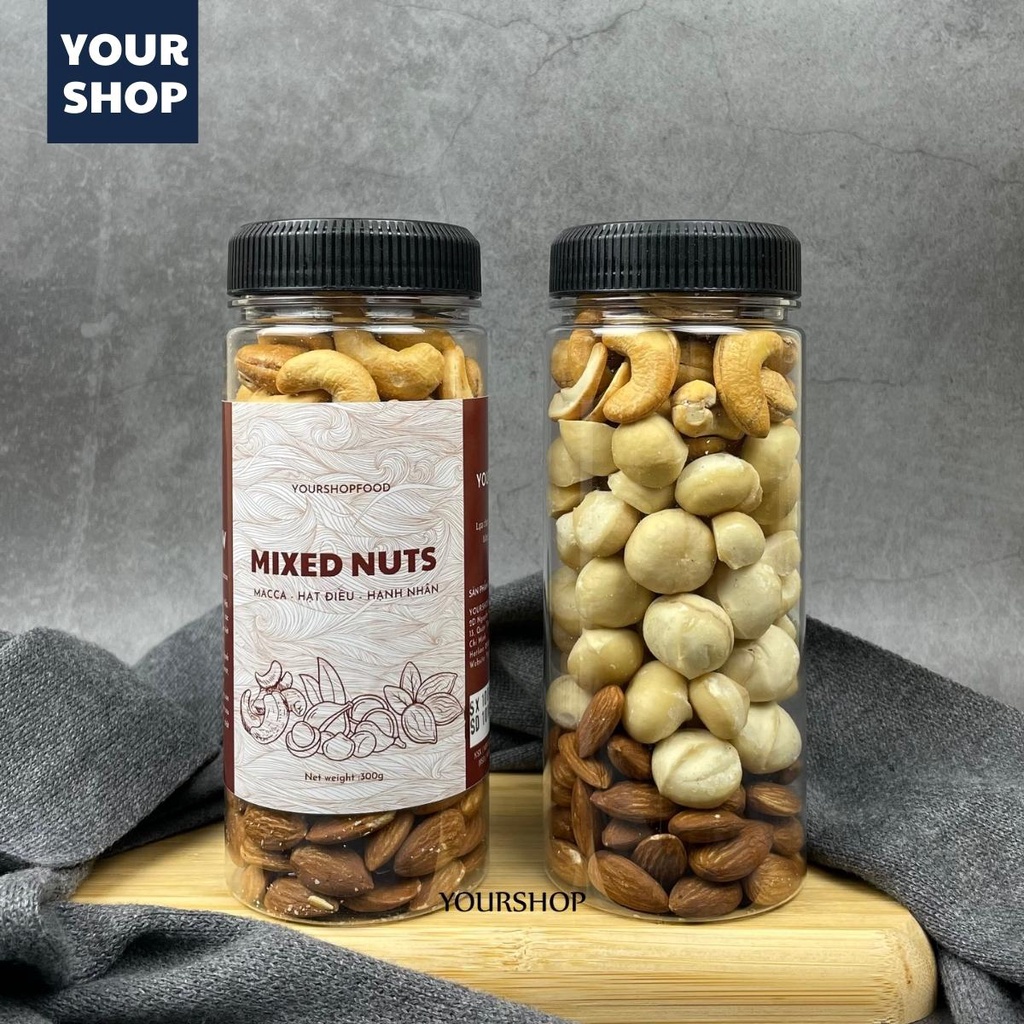 Hạt dinh dưỡng mix 3 loại Yourshop - ngũ cốc bà bầu gồm macca, hạt điều, hạnh nhân