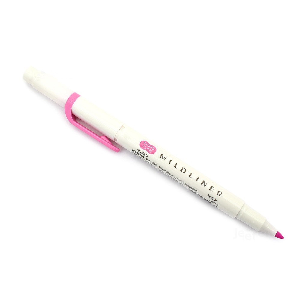 Bút đánh dấu hai đầu Zebra Mildliner Double-Sided Highlighter – Fine/Bold – Màu hồng tím (Mild Fuchsia)