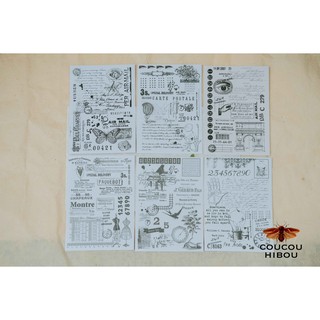 SET BACKGROUND STICKER A6 NỀN GIẤY NẾN-mẫu journal