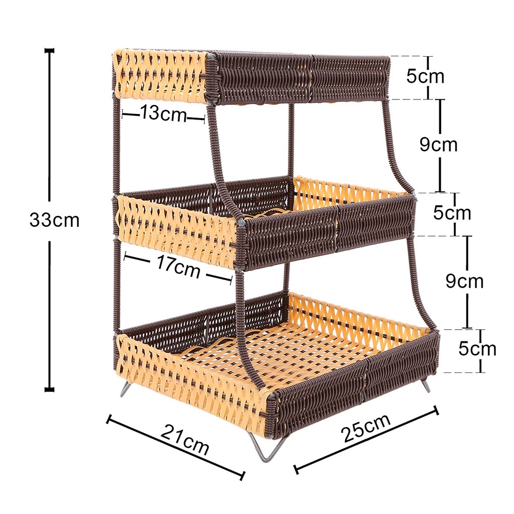 Kệ mây nhựa 3 tầng