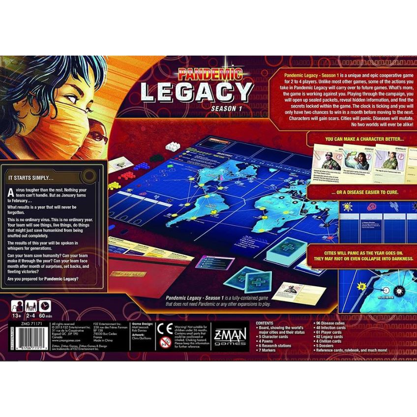 Board Game Pandemic Legacy Season 1 - Hậu Đại Dịch (Xanh, Đỏ)