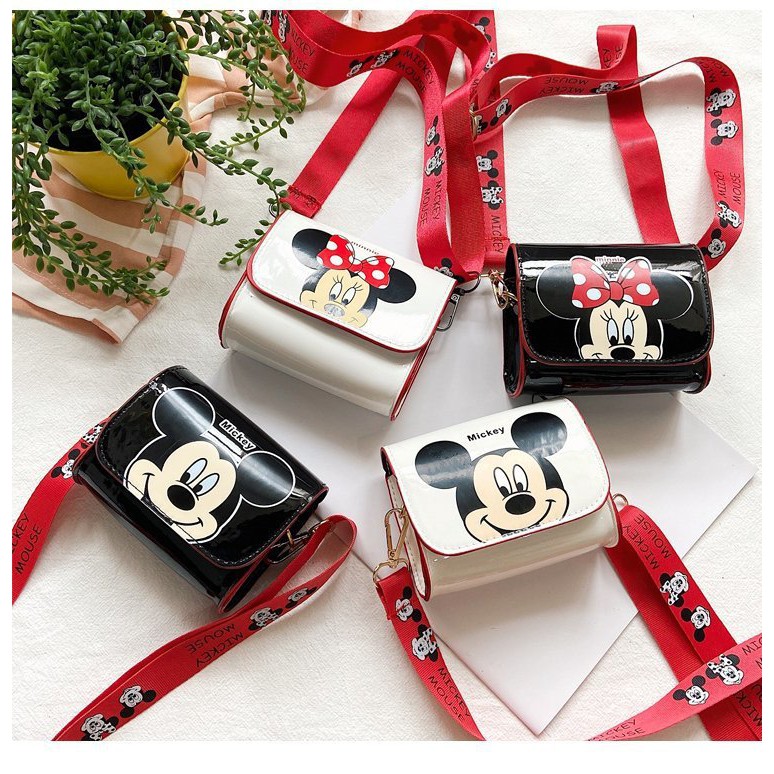 Túi đeo chéo MINI dễ thương hình MICKEY và DONALD phong cách Hàn Quốc cho bé TX19