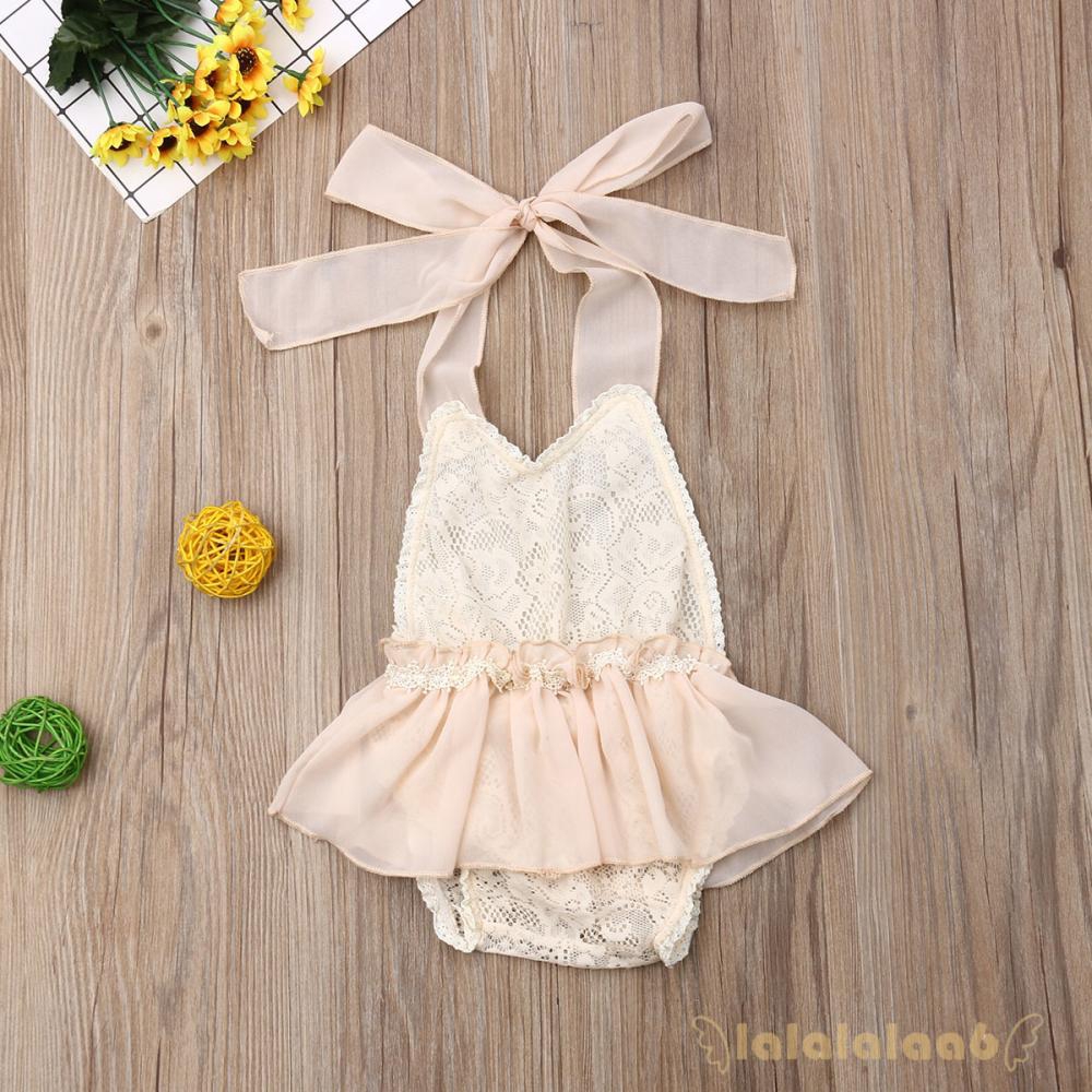 Áo liền quần phối ren hoa thiết kế hở lưng thời trang cho bé gái