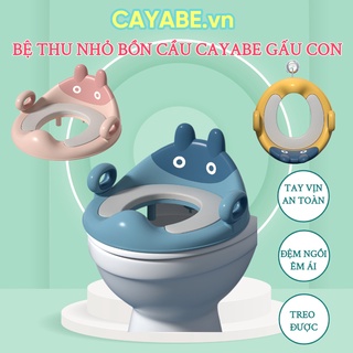 Bệ lót thu nhỏ bồn cầu cho bé CAYABE hình gấu trúc bear có tay vịn an toàn