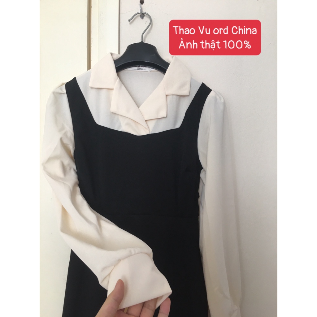 Đầm Voan Liền Cổ Sơ Mi ⚡️ẢNH THẬT⚡️ Váy Một Mảnh Dài Tay Cho Nữ | BigBuy360 - bigbuy360.vn