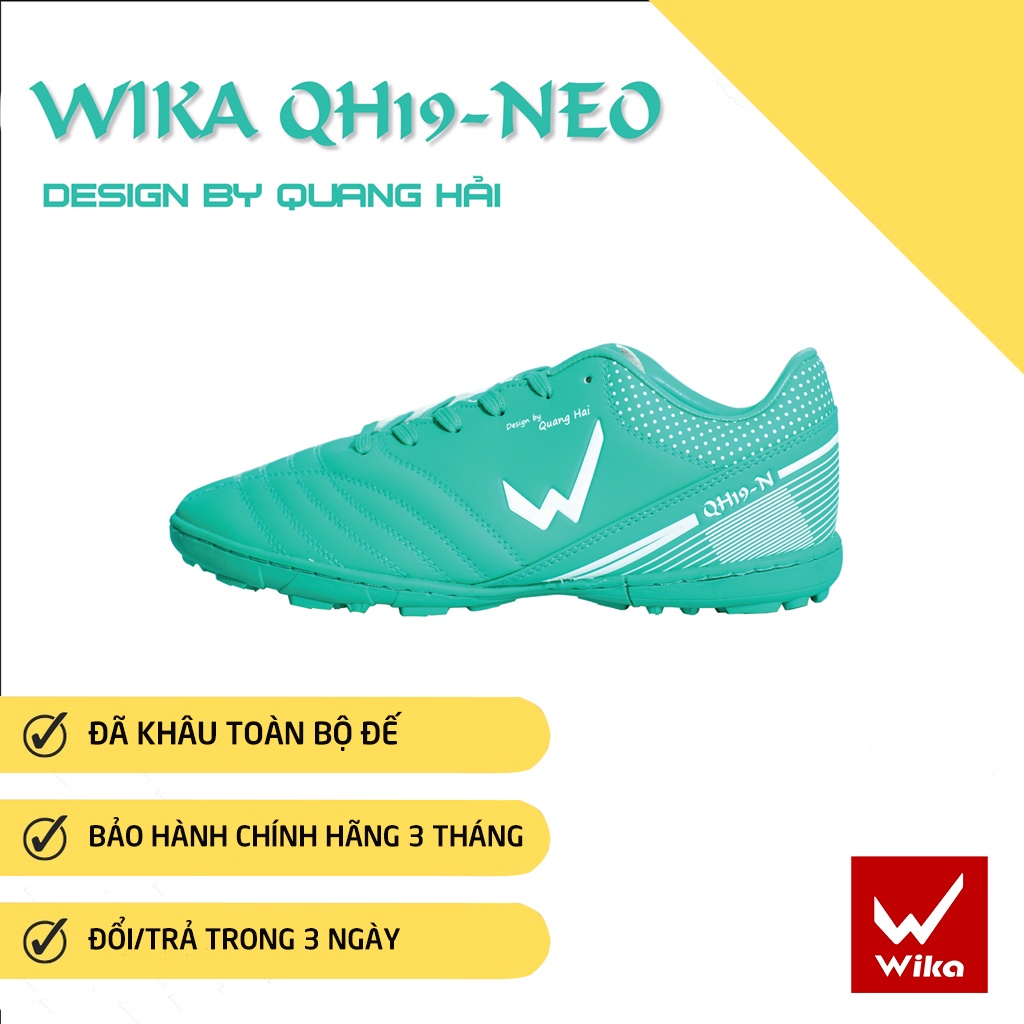 Giày Bóng đá sân cỏ nhân tạo Wika QH19-Neo, Giày đá banh khâu full đế bảo hành 3 tháng