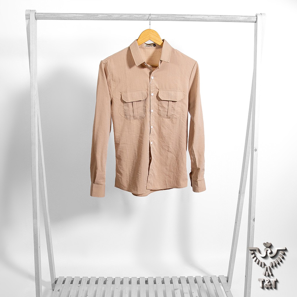 áo sơ mi nam kiểu dáng hàn quốc chất đũi xước loại đẹp vải thoáng mát tốt cho da SM403 | BigBuy360 - bigbuy360.vn