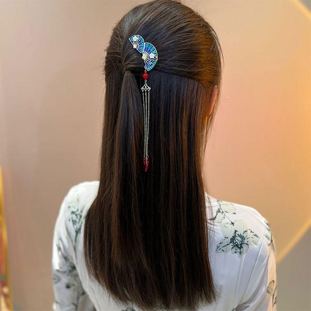 Kẹp Tóc Phối Tua Rua Sau Lưng Phong Cách Pháp Thanh Lịch Cho Nữ