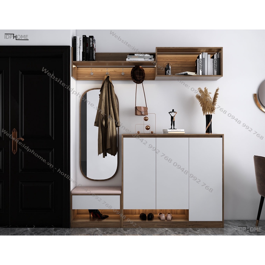 Tủ giày gỗ kèm đôn ngồi TG6816