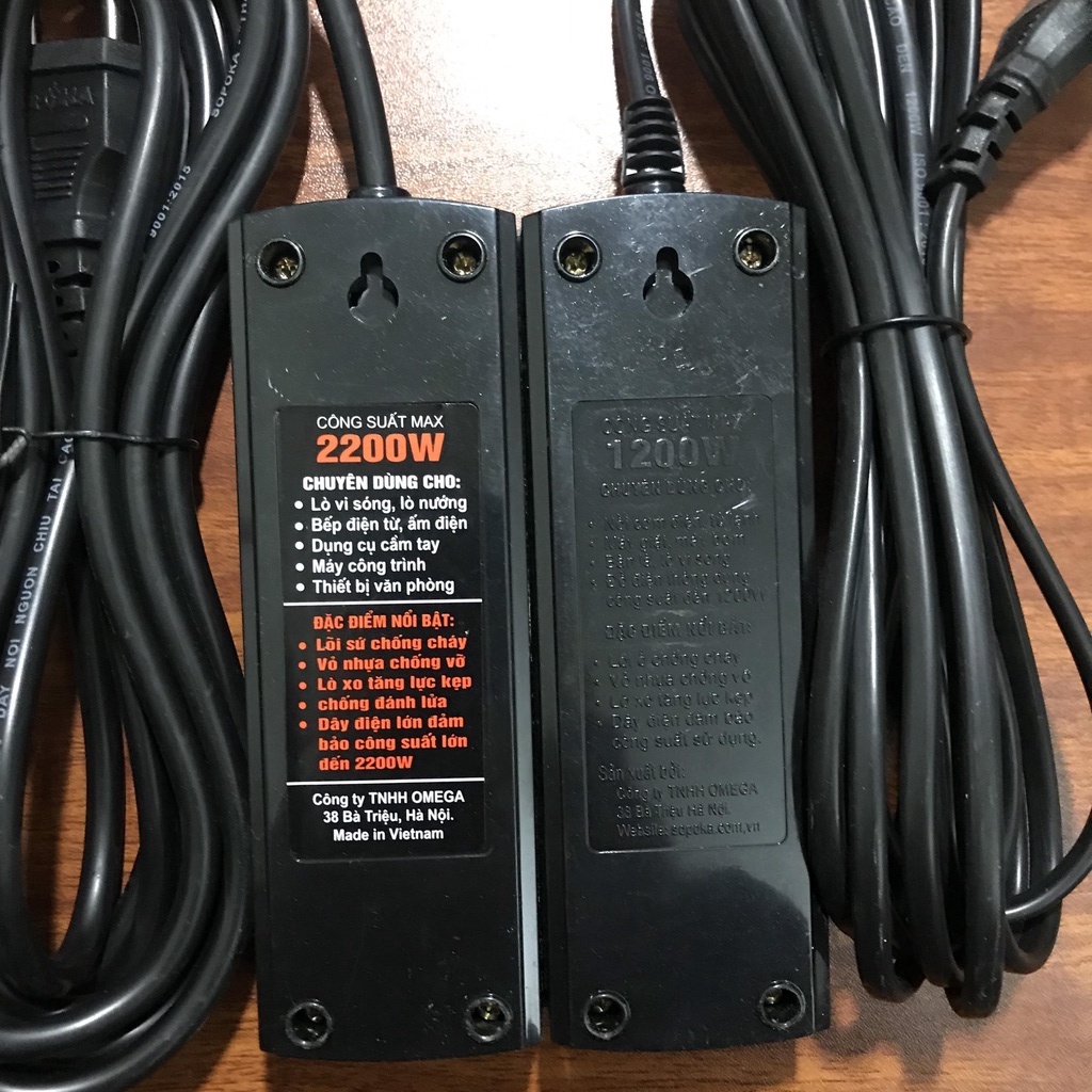 Ổ dây điện chống va đập 3 chấu dây dài 2.5 và 4.5m cao cấp sopoca công suốt 1200W VÀ 2200W