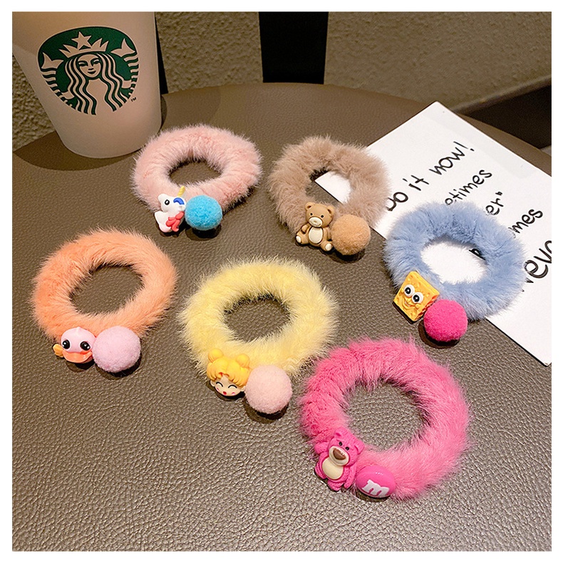 Cột tóc đính bông hoạt hình màu sắc dễ thương CT03