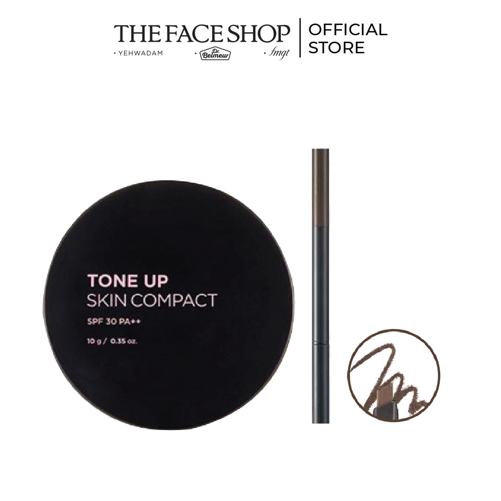 Combo Phấn Phủ Nâng Tone Da TheFaceShop 10g+Chì Chân Mày TheFaceShop 0.3g