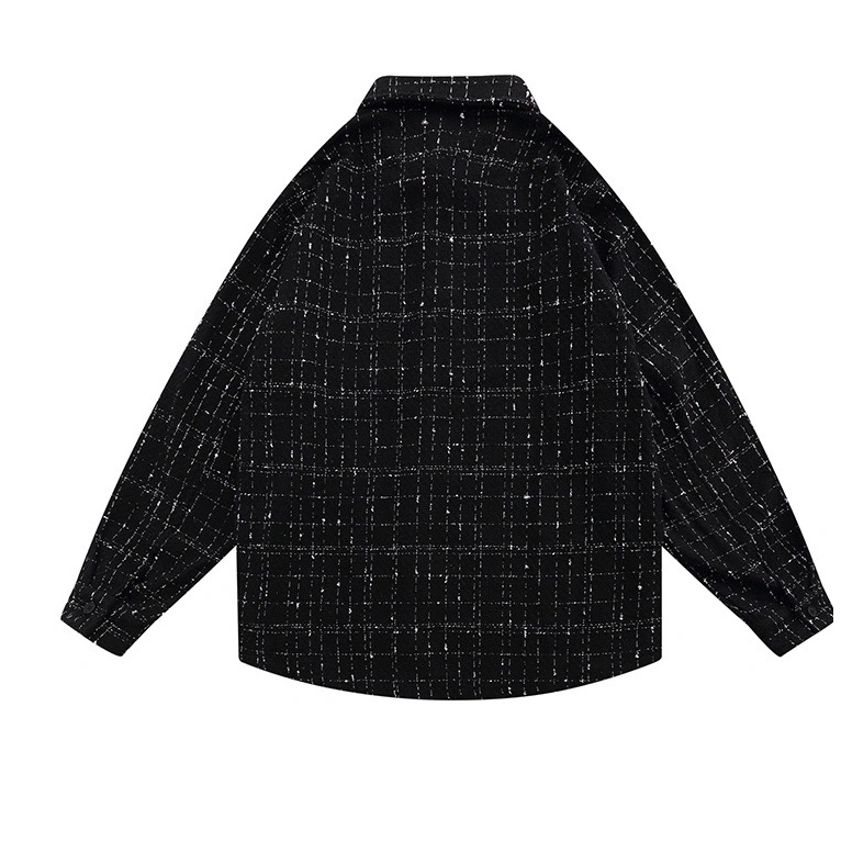 Áo khoác sơ mi caro tay dài thời trang cho nam