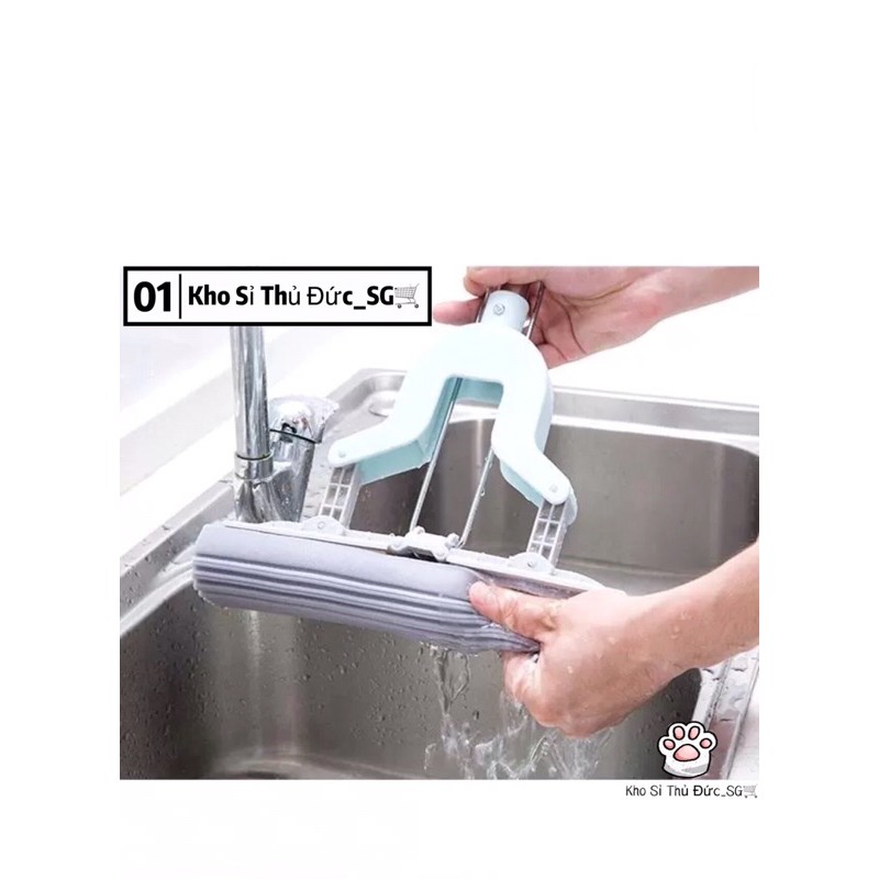Cây lau nhà tự vắt đầu mút cao su non