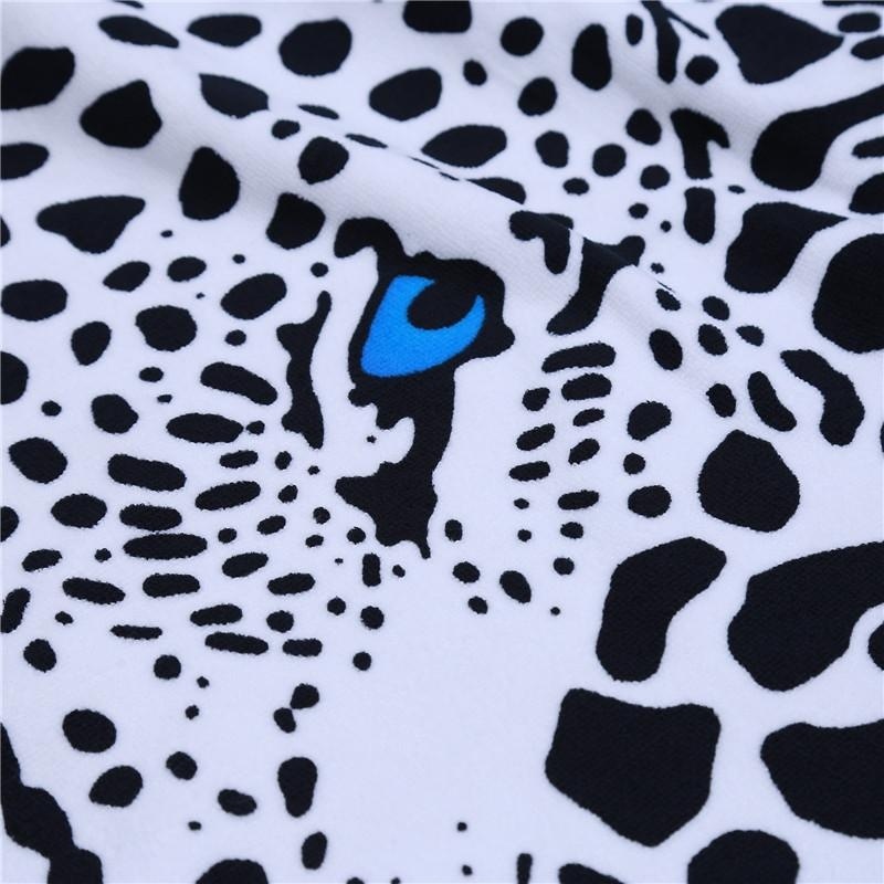 Khăn Tắm Quấn Người Bằng Sợi Nhỏ Nhanh Khô Họa Tiết Da Báo Cho Nữ 100x180cm