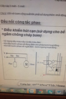 Van phao điện máy bơm 5m, co VAT