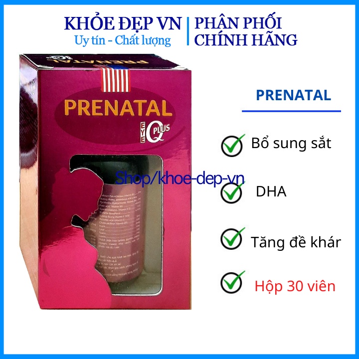 Viên uống Prenatal bổ bầu – Tốt cho phụ nữ mang thai – Bổ sung sắt, máu và acid folic, DHA, EPA, phát triển trí não – Hộ