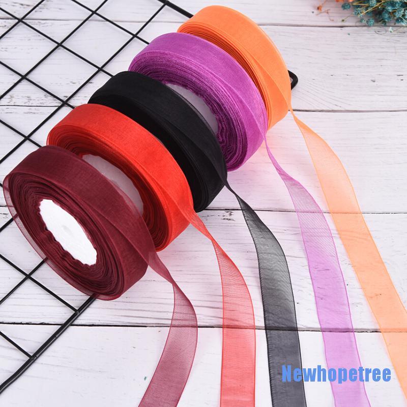 Cuộn Dây Ruy Băng Vải Lụa Satin Rộng 20mm Dài 50yard Dùng Trang Trí Tiệc Cưới