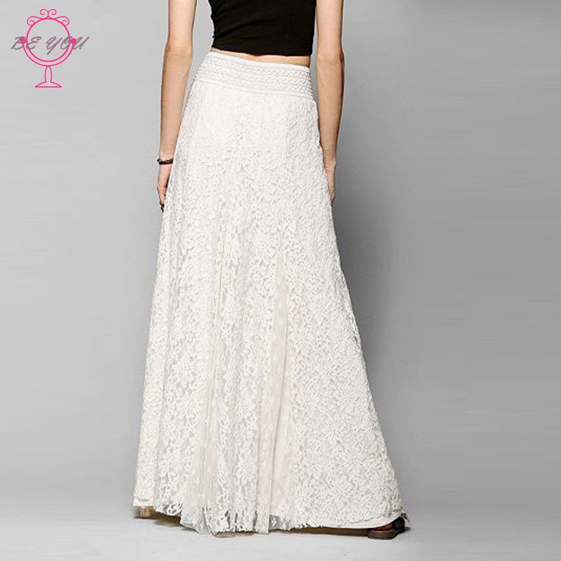 Chân váy maxi ren dài hai lớp dáng chữ A phong cách Boho