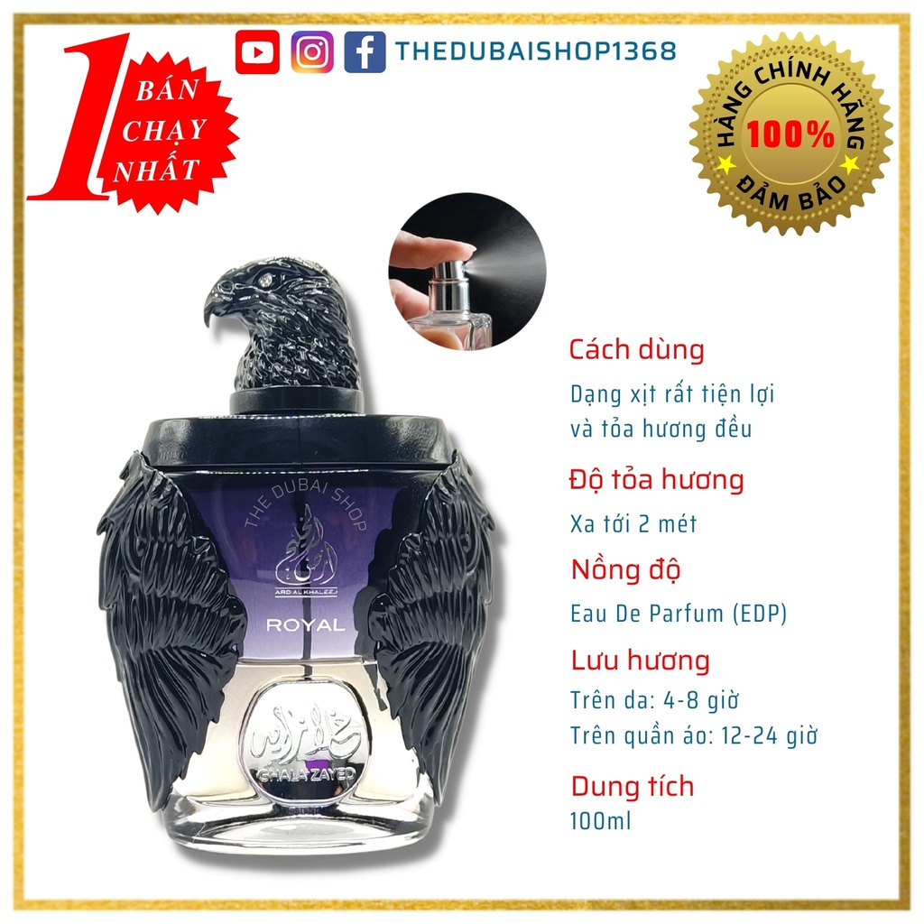 Nước hoa dubai đại bàng đen, phong cách lôi cuốn, sang trọng, mẫu thử 10ml