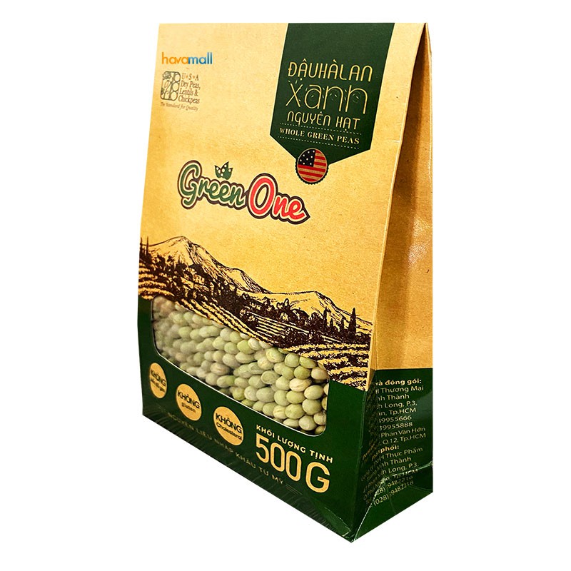 [HÀNG CHÍNH HÃNG] Đậu Hà Lan Xanh Nguyên Hạt Hữu Cơ Hộp Giấy – Whole Green Peas Organic Paper Bag 500gr