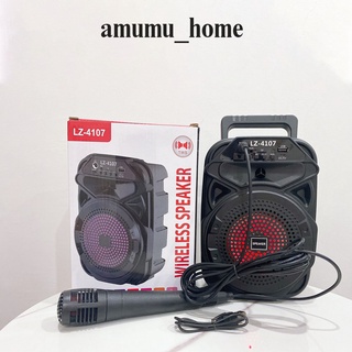 Loa bluetooth karaoke mini có đèn led Lz-4107 âm thanh chuẩn speaker
