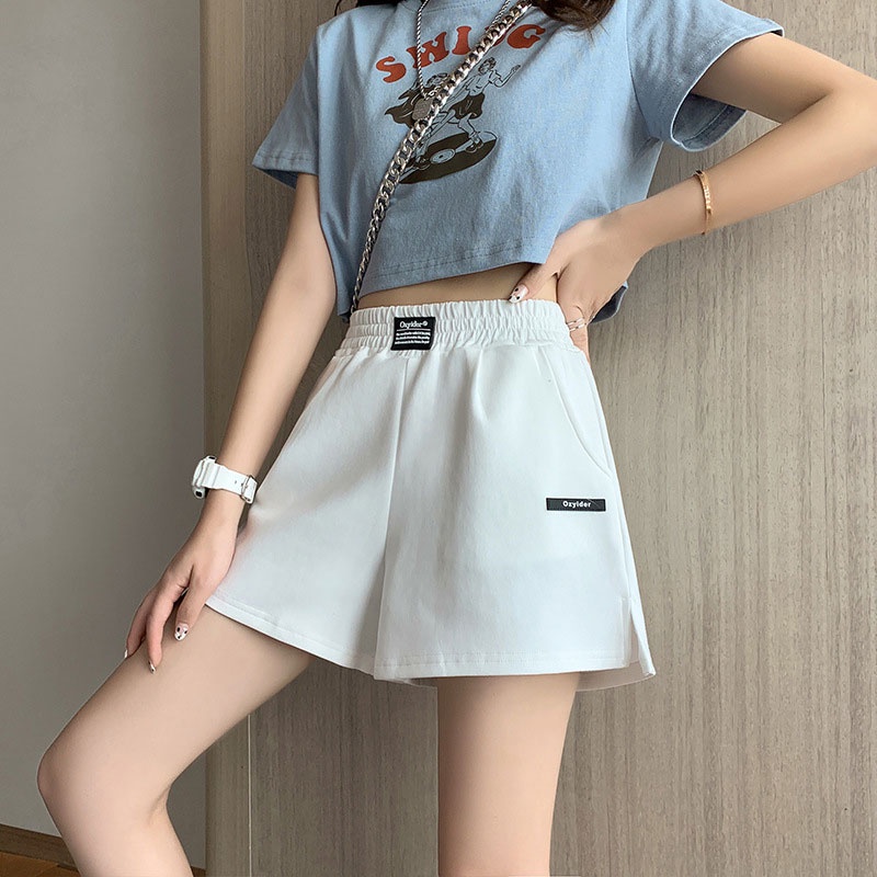 Quần Short Thể Thao Lưng Cao Ống Rộng Thời Trang Năng Động Cho Nữ