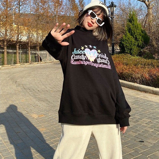 ZHELIHANGFEI Áo Thun Sweater Tay Dài In Hình Ngôi Sao Màu Gradient Kiểu Retro Dễ Thương