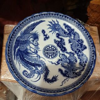 Đĩa trái cây sứ bát tràng cao 9cm