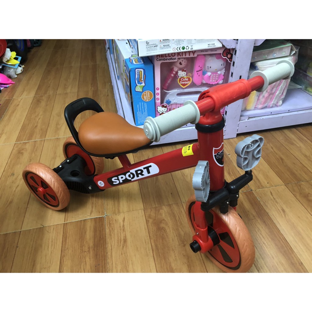 Xe Cân Bằng 3 Bánh Sport 2 In 1 Dành Bé Từ 1.5 - 5 Tuổi,  2 Bánh Sau Xèo Nên giữ Thăng Bằng Cho Bé Di Chuyển