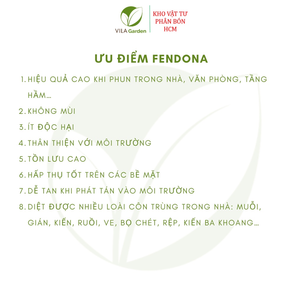 Thuốc trừ kiến, muỗi, gián, côn trùng Fendona 10SC (5ml)