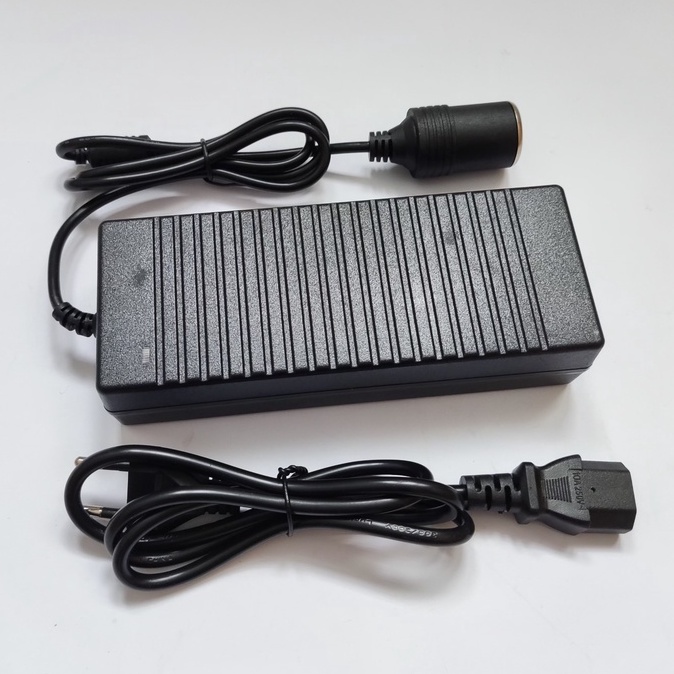 Adapter 12V/10A Bộ Chuyển Đổi Nguồn Điện 220V Sang 12V Đầu Cắm Ô Tô cho Máy Bơm Lốp Xe Máy Hút Bụi Mini