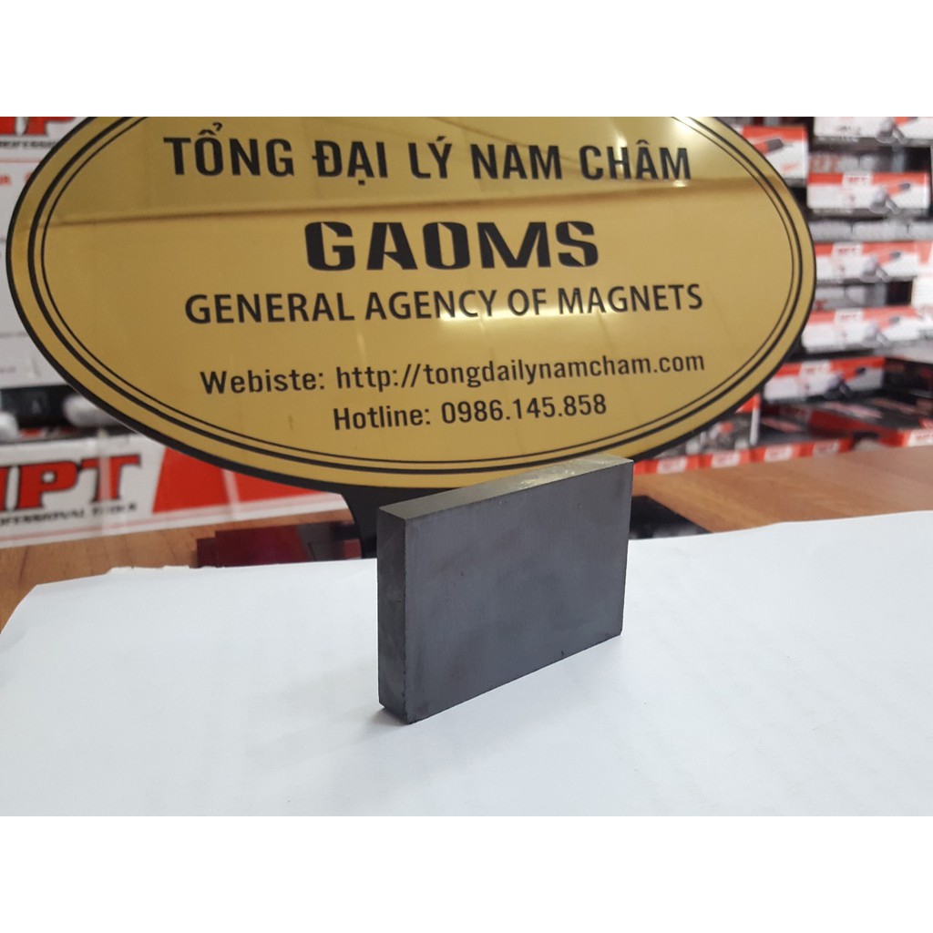 Nam châm Ferrite 75x50x10mm, nam châm đen khối to tách lọc sắt