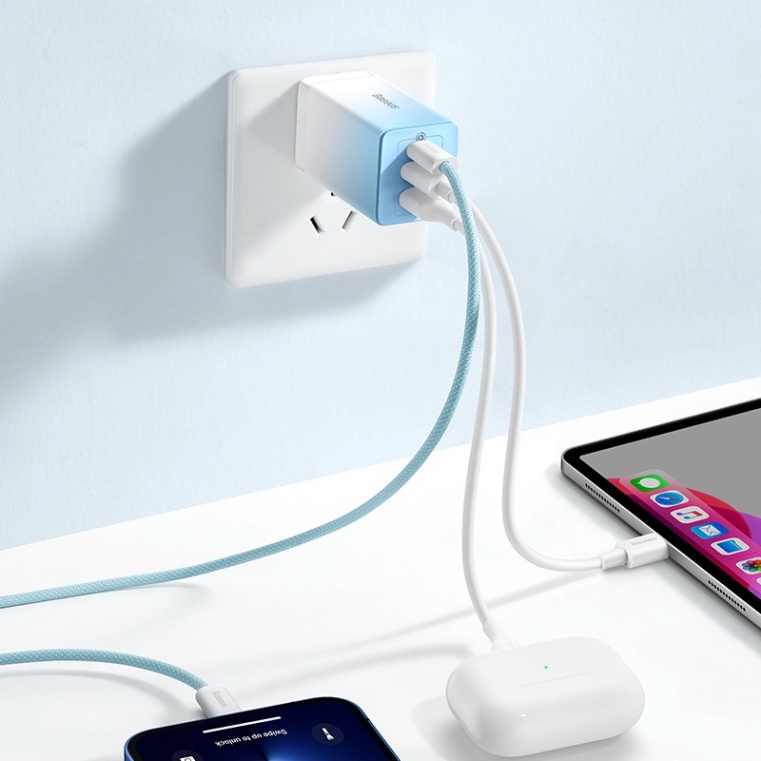 Củ sạc nhanh Baseus Gan3 Pro 65W USB Quick Charge QC4+ PD3.0 cho Smartphone/ AFC For Laptop iPhone 13 Huawei P40