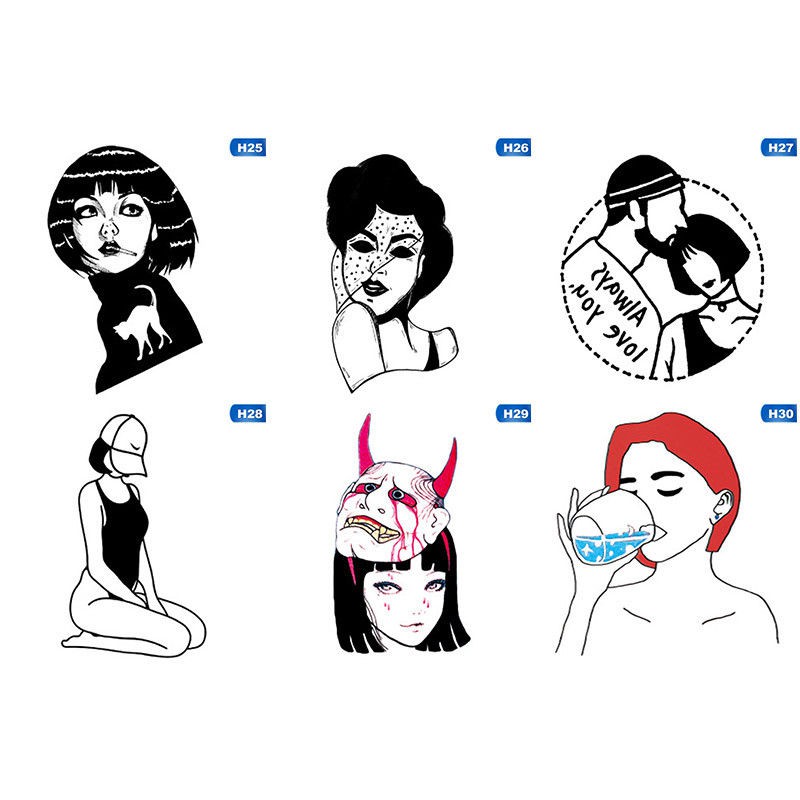Nhãn dán tạm thời hình cô gái cá tính chống thấm nước