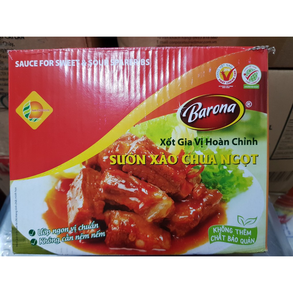 Túi Xốt Gia Vị Hoàn Chỉnh Sườn Xào Chua Ngọt Barona 80g