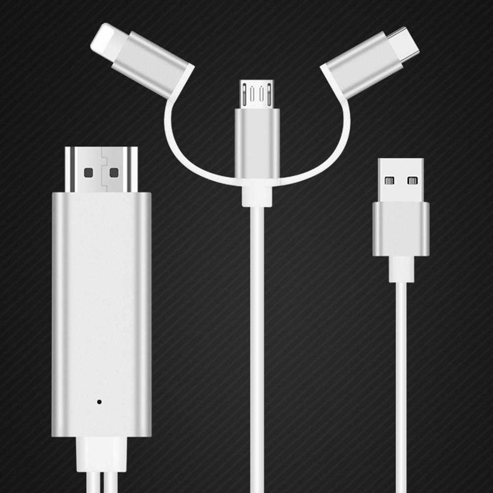 Cáp 3 trong 1 Lighting / Type-C / Micro USB to HDMI cho iPhone huawei xiaomi oppo vivo Devices
