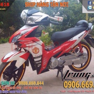 Tem trùm xe máy wave RSX 2012 đỏ đen