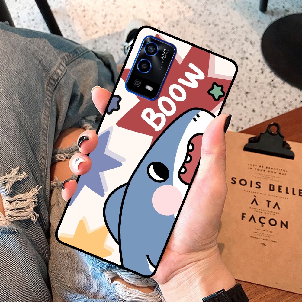 Ốp Oppo A55 in hình cá mập, khủng long dễ thương, cute (T01 - T06)