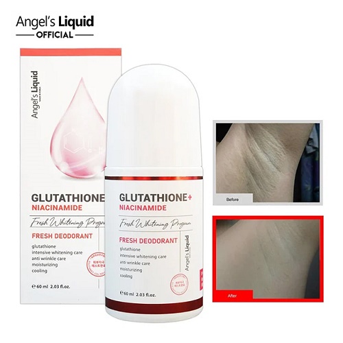 Lăn nách Angel Liquid mờ thâm dưỡng trắng da Glutathione plus Niacinamide Fresh Deodorant 60ml