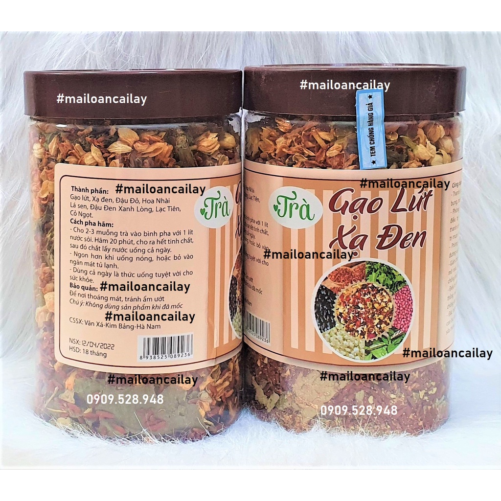 Trà Gạo Lứt Xạ Đen HỘP 500G, Trà Gạo Lứt giảm cân được mix 8 vị giúp thanh lọc cơ thể