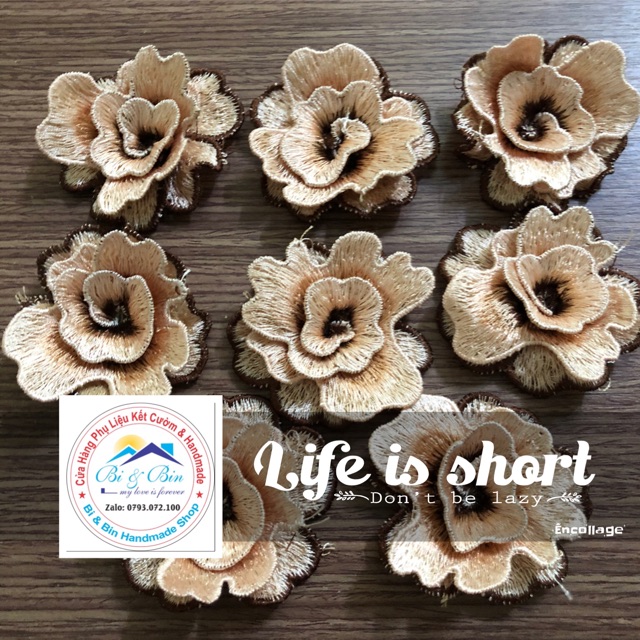 Hoa Thêu 3D Đính Kết Thời Trang